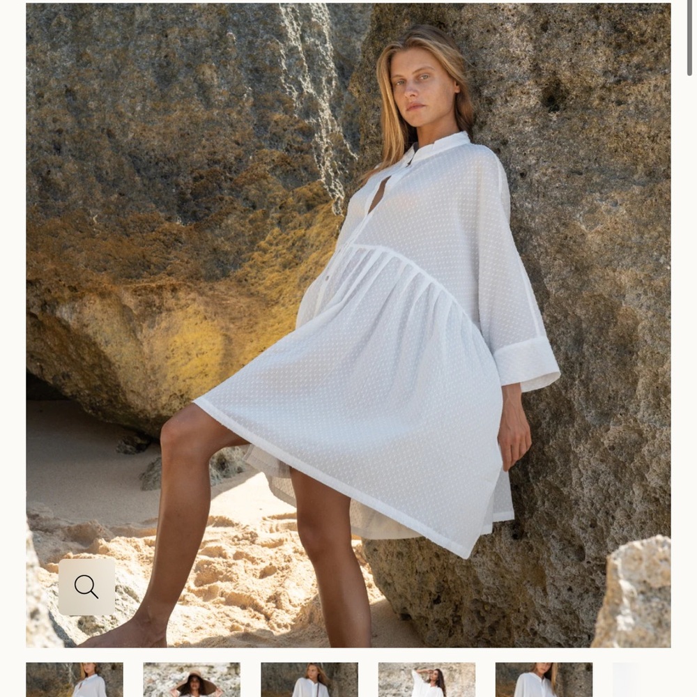 Avy and Co Aiden white button dress